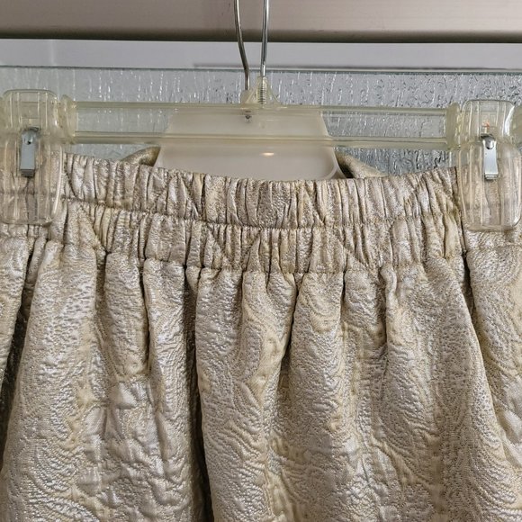 ST JOHN COUTURE FLORAL SILVER AND GOLD SILK BROCADE SUIT - Picture 9 of 10